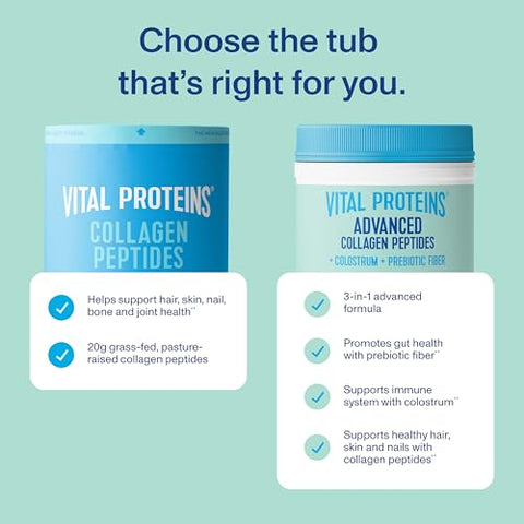 Vital Proteins Advanced Collagen Colostrum Prebiotic Fiber 2.5G Verisol Collagen Peptides Supports Gut Immune Health Hair Skin & Nail Support