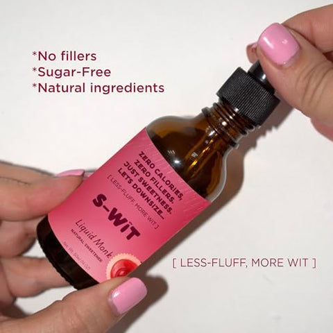 S-wit - Liquid Monk Fruit Sweetener, Natural Sugar Substitute, Zero Calories, Keto-Friendly, Diabetic-Friendly, Perfect for Coffee, Tea, Smoothies, Baking, and Everyday Use, Sugar-Free, Non-GMO 1.4 Oz (Single Pack, Liquid Monk Fruit Sweetener)