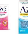 Azo Dual Protection Urinary + Vaginal Support Prebiotic Plus Clinically Proven Women'S Probiotic 30 Count & Complete Feminine Balance Daily Probiotics For Women