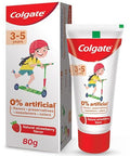 Colgate Toothpaste For Kids (3-5 Years) Natural Strawberry Flavor Cavity Protection Tooth Paste With 0 Artificial Flavors Preservatives Sweeteners & Colors - 80 Gram Tube(2.8 Ounce)