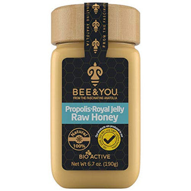 Bee And You Royal Jelly Raw Honey Propolis Extract 100% Natural Superfood Ultra Pure Immune Support Supplement Antioxidants Keto Paleo Gluten 6.7 Oz