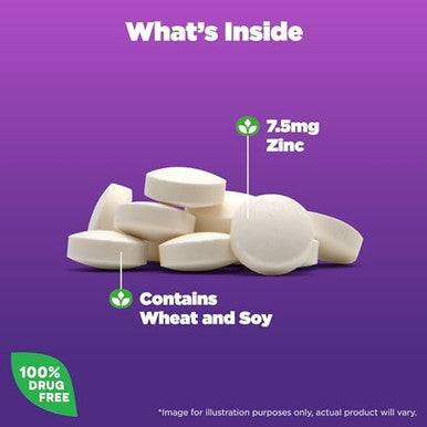Natrol High Absorption Zinc 7.5 Mg Per Serving, Dietary Supplement For Immune Health, Chewable Tablets For Adults, 60 Zinc Tablets, 60 Day Supply