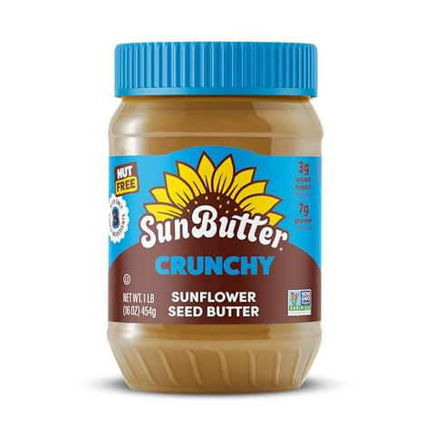 SunButter Crunch Sunflower Seed Butter 16 oz NutFree Spread with 7g PlantBased Protein Roasted Rich & Savory Flavor Smooth Texture Vegan Kosher & NonGMO