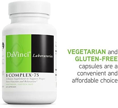 Davinci Labs B Complex75 Supports Relaxation And Proper Nerve Function Dietary Supplement With Niacin Vitamin B6 B12 Biotin Choline And More Vegetarian Gluten 60 Capsules