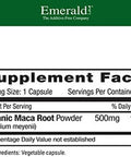 Emerald Labs Peruvian Maca Root - Organic Maca Root Supplement - Supports Hormonal Balance & Natural Energy - Vegan & Gluten- - 60 Vegetable Capsules (30-Day Supply)