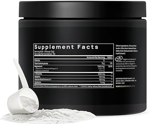 Triple Sleep Magnesium LThreonate Powder W. Apigenin LTheanine + Melatonin Magtein Magnesium L Threonate Supplement High Strength Magnesium For Deep Sleep and Calm Natural Sleep Aid For Adults