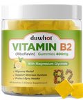 Duwhot Vitamin B2 Gummies With Magnesium- Riboflavin 400Mg For Migraine Relief & Headache Relief B2 Vitamins Gummies For Adults & Kids Vegan 60 Chewable