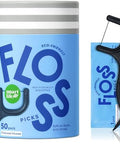 SmartLifeco Individually Wrapped Dental Floss Picks - Eco-Friendly Flosser Handle Made with Straw Wheat Blend Great for Travel PFA Free Toothpick Stick End Bamboo Charcoal Thread Whitens Teeth