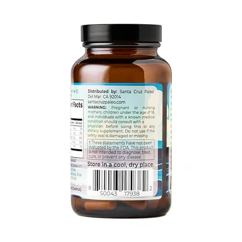 Santa Cruz Paleo Electrolyte Capsules For Hydration Support Zero Sugar Keto Friendly Magnesium Potassium Sodium Calcium Supplement Paleo & Gluten Free Travel Essentials 150 Capsules