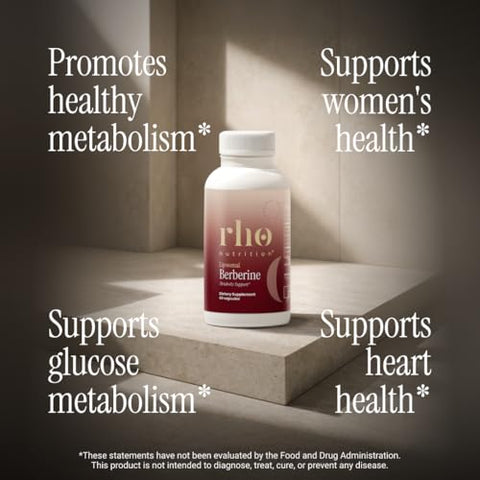 Rho Nutrition Liposomal Berberine Capsules - Ultra High Absorption Supplement Supports Immune Function Gut Health And Metabolic And Cardiovascular Health (60 Capsules)