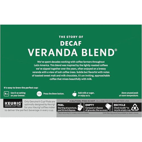 Starbucks K-Cup Coffee Pods, Starbucks Blonde Roast Hot or Iced Coffee, Decaf Veranda Blend, 60 Keurig Pods ÃƒÂ¢Ã¢â€šÂ¬Ã¢â‚¬Â¹