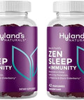 Hyland'S Rest And Fortify Zen Sleep Aid And Immune Support 42 Vegan Gummies With Melatonin And Ltheanine For Sleep Support And Organic Black Elderberry Vitamin C And Zinc