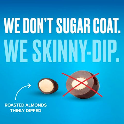 SkinnyDipped Dark Chocolate Peppermint Covered Almonds, Healthy Snack, Plant Protein, Gluten Free, 1.2 Ounce (Pack of 15)