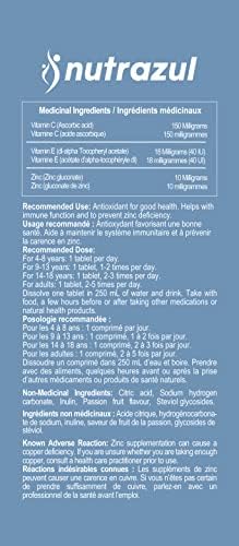 Nutrazul Immune+ Effervescent Tablets Vitamin C And Zinc With Vitamin E 60 Tablets Immune Support For Adults & Kids Ideal For Flu Season Protection Passion Fruit Flavor