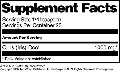 Terravita Orris (Iris) Root Powder (1 Oz, Zin: 513704)
