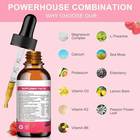 Mulittea Magnesium Glycinate Liquid High Potency Magnesium Glycinate Citrate Sugar Vegan Nongmo Complex Supplement Promotes Nervrelaxationmusclesleep Support