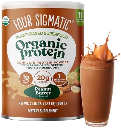Four Sigmatic Organic Vegan Protein Powder 18G Plantbased Protein Per Serving Gluten Dairy Soy Nongmo With No Filler Ingredients 21.16Oz 15 Servings Sweet Vanilla