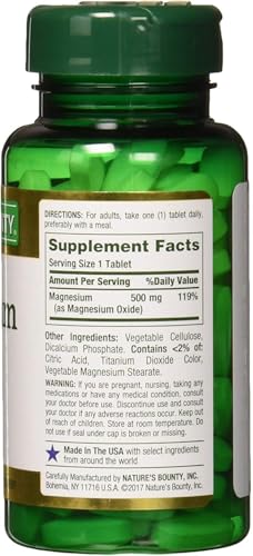Nature'S Bounty Magnesium Oxide 500Mg 100 Tablets