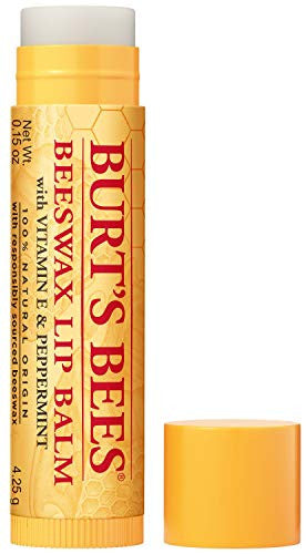 Burt'S Bees Lip Balm Stocking Stuffers Moisturizing Lip Care Holiday 100% Natural Original Beeswax With Vitamin E & Peppermint Oil (4 Pack)