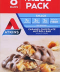 Atkins Caramel Chocolate Nut Roll Snack Bar Protein Snack High In Fiber 2G Sugar 8 Count