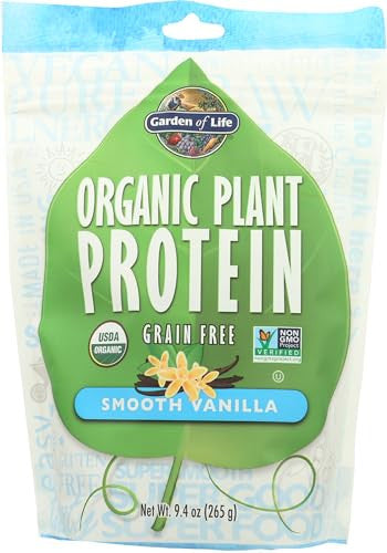 Garden Of Life Organic Plant Protein Vanilla Flavor Protein Powder With Probiotics & Enzymes Plant Based Powder Amino Acids Non-Gmo Grain-Free Gluten-Free Vegan 10 Servings