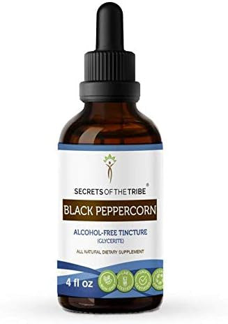 Secrets of the Tribe Black Peppercorn Tincture Alcohol-Free Liquid Extract, Black Peppercorn (Piper nigrum) Dried Fruit (4 FL OZ)