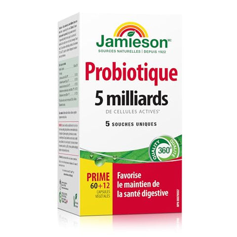 Jamieson Laboratories Probiotic 5 Billion Regular Strength Supplement 60 Count