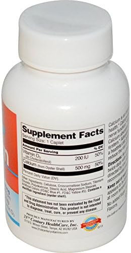 21St Century Calcium 500 + D3 5 Mcg (200 Iu) 90 Tablets