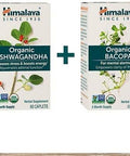 Himalaya Organic Ashwagandha Organic Bacopa Brain Booster Kit Ashwagandha 670 Mg For Energy Boost and Stress Relief + Bacopa 750Mg Nootropic Brain Booster For Mental Focus Memory And Clarity