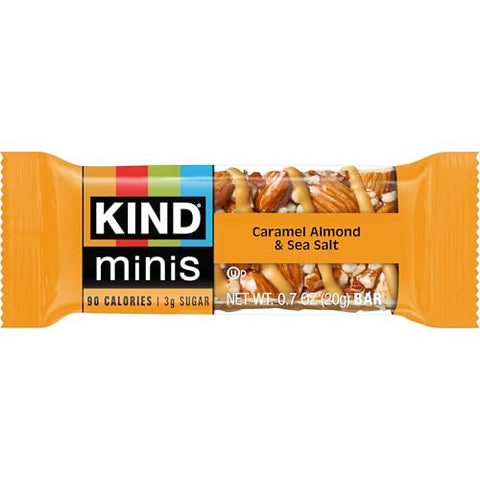 KIND Bar Minis Variety Pack Dark Chocolate Nuts and Sea Salt Caramel Almond Sea Salt Dark Chocolate Cherry Cashew Healthy Snacks Gluten Low Calorie Snacks Low Sugar 30 Count