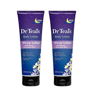 Dr Teal'S Melatonin Sleep Lotion Set 8 Oz Ea. Nighttime Therapy Body Lotion Combines Shea & Cocoa Butter To Nourish And Protect Skin Promotes Better Sleep (pack of 2 )