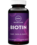MRM Nutrition Biotin Capsules for Womem and Men 5000 mcg 60 Servings Supports Hair Growth Healthy Skin and Nails Vegan B7 Supplement for Cellular Energy Keratin Strength and Nutrient Metabolism