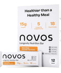 Novos Longevity Protein Bar Mixed Berry Crunch 15G Protein 5 Longevity Supplements 20 Superfoods Organic Olive Oil Seed Oil Targets Causes Of Aging Skin Mind And Mood Support 12Pack