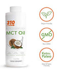 Vegan Organic Plant Protein Powder And Meal Shake With Shaker Cup And 2 Oz Mct Oil By 310 Nutrition Gluten Dairy And Soy 0G Of Sugar Keto And Paleo Friendly (Chocolate)