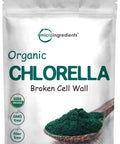 Micro Ingredients Organic Chlorella Powder 10 Ounce Broken Cell Wall Rich In Vegan Proteins & Vitamins Raw Bulk Premium Chlorella Supplement Vegan Friendly Non-Irradiation