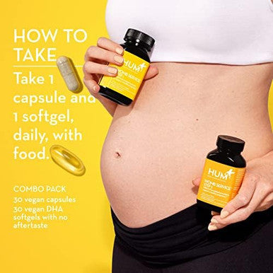 Hum Womb Service Prenatal & Postnatal Vitamins Combo Pack Obgyn Formulated Vegan Prenatal Vitamins Clean Daily Pretopost Pregnancy Support With Choline