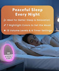 Drowseflow White Noise Sound Machine For Sleep 29 Non-Looping Sleep Sounds 7-Color Nightlight 4 Timers Memory Usb-C Charging Hanging Rope For Crib/Stroller For Baby Kids Adults Travel.