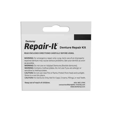 Dentemp Dentist On Call Repair-It Denture Repair Kit Zinc Free 1 Kit