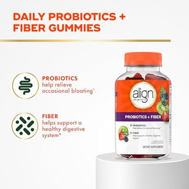 Align Probiotic Probiotics + Fiber Probiotics Help Relieve Occasional Bloating Fiber Helps Support A Healthy Digestive System #1 Doctor Recommended Probiotic BrandÃ¢â‚¬Â¡ 90 Gummies