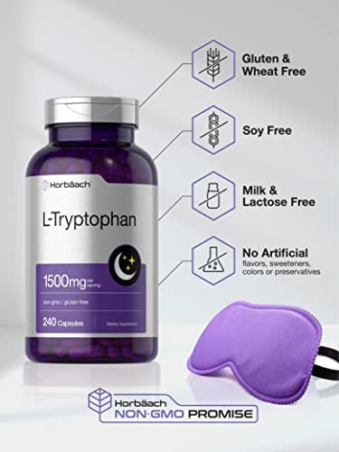 Horbaach L Tryptophan Capsules 240 Count 1500Mg