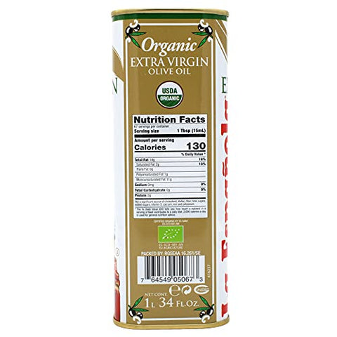 La EspaÃƒÆ’Ã‚Â±ola Organic Extra Virgin Olive Oil, 34 Ounce