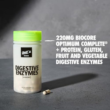 Ghost Basics Digestive Enzymes Supplement For Men & Women Multienzymes Probiotics & Prebiotics For Supporting Digestion & Gut Health Vegan Friendly 90 Veggie Capsules