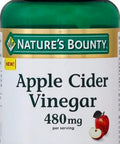 Nature's Bounty Apple Cider Vinegar 480Mg Pills Vegetarian Supplement Plant Based 200 Tablets