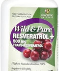 Genceutic Naturals Wild & Pure Resveratrol Vegetarian Capsules 60Count