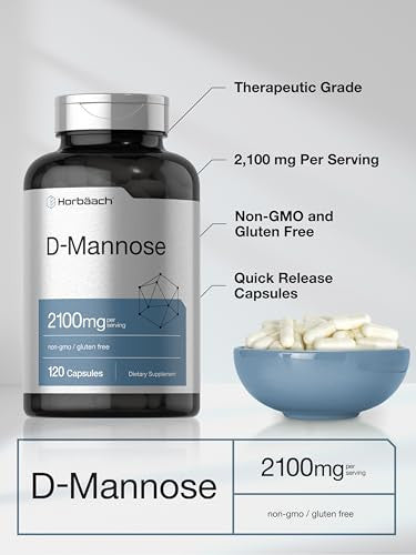 Horbaach D Mannose Supplement 120 Capsules 2100Mg