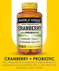 Mason Natural Cranberry With Probiotic 2 Month Supply Highly Concentrated Supports Normal Immune Health & Urinary System 60 Tablets
