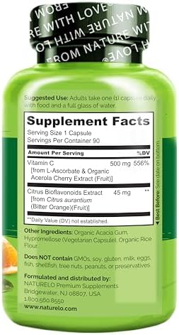 Naturelo Vitamin C Capsules 90 Count Vitamin B Complex 120 Count Bundle