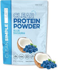 Clean Simple Eats Clear Protein Drinks 20G Grass Fed Whey Protein Isolate Ultra Filtered Light & Refreshing Beverage Low Lactose No Artificial Ingredients Blue Bahama Flavor 20 Servings