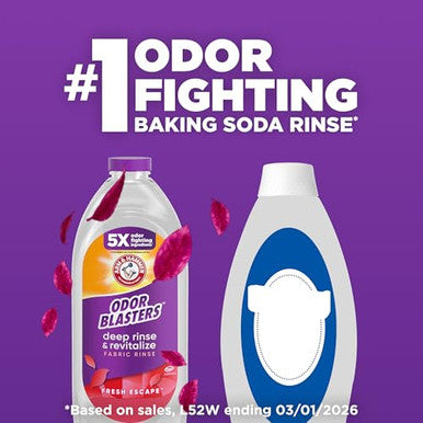 Arm & Hammer Odor Blasters Deep Rinse And Revitalize Fabric Rinse Laundry Additive Eliminates Sweat And Musty Odors Fresh Escape Scent 50 Fl Oz