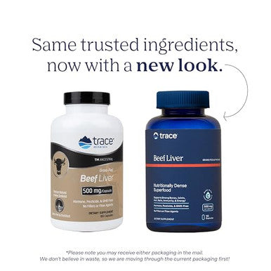 Trace Minerals Ancestral Beef Liver Capsules Bovine Liver) 30 Servings 3000Mg